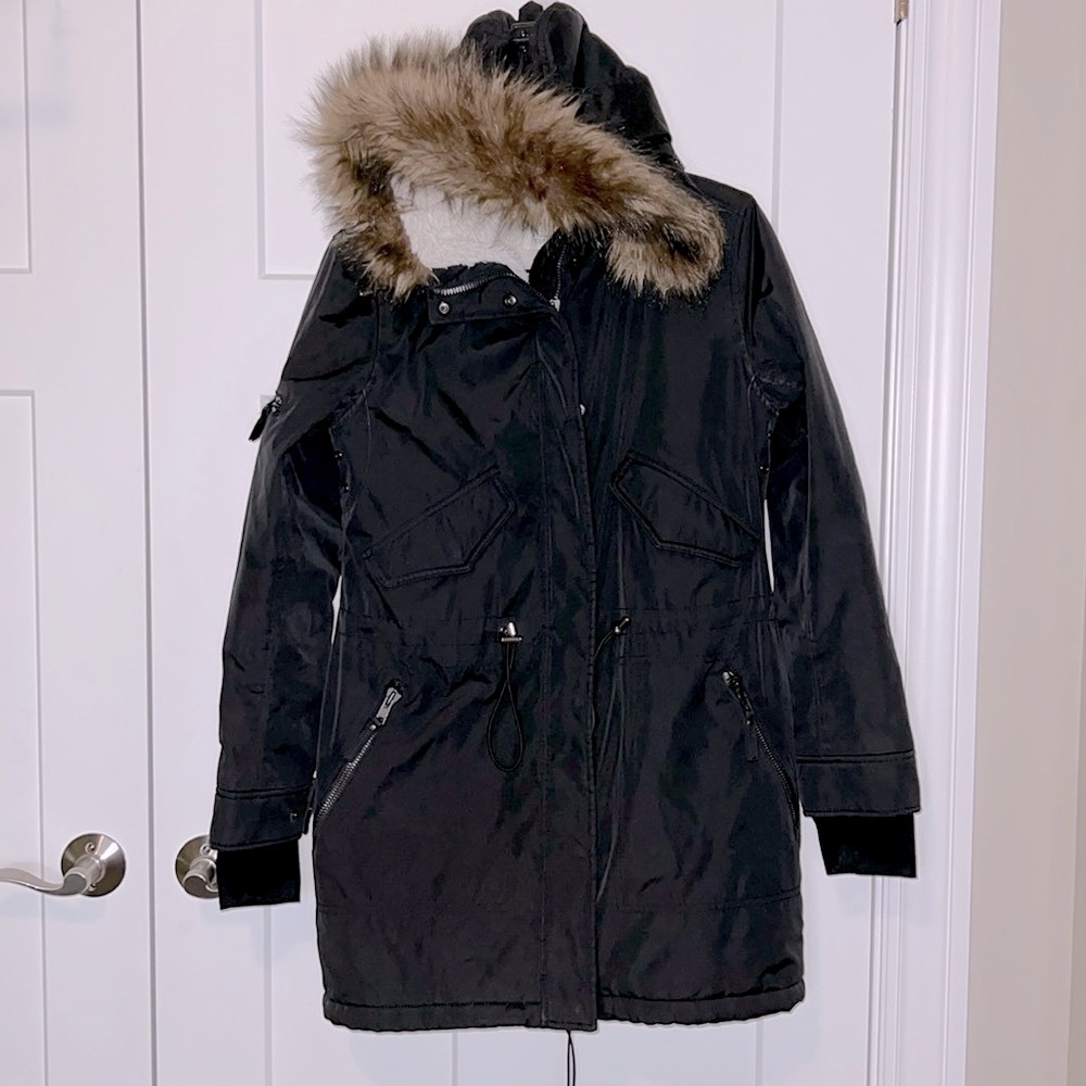 S13/NYC Army Sherpa Lined Parka with Faux Fur Hood - Picture 2 of 10